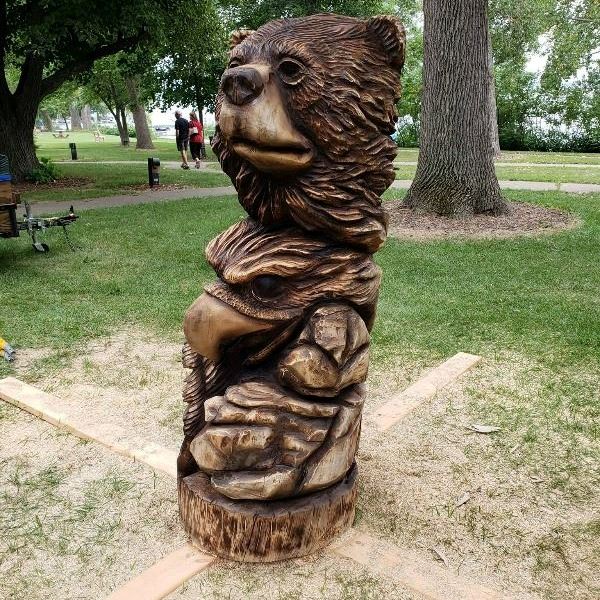 Bear Totem Wood Carving