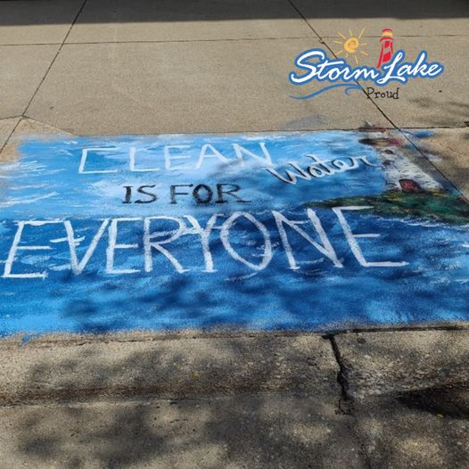 Storm water drain painted clean water is for everyone
